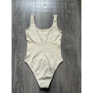 Women's Seamless Ribbed Square Neck Bodysuit Size Small
